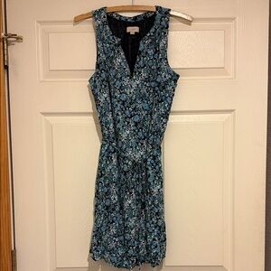 LOFT Black and Blue Floral Mini Dress